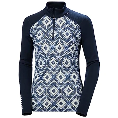 Obrázek Helly Hansen Damen W Lifa Merino Midw Gra 1/2 Zip, Marineblau, M