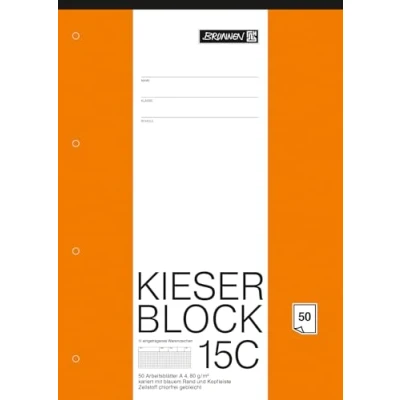Obrázek Pracovní blok Kieser Lin 15 A4/50 bez chlóru 5 mm čtverečkovaný