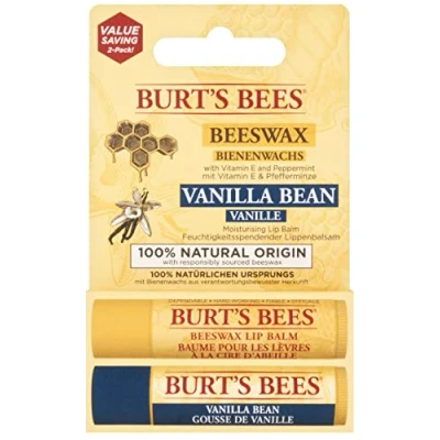 Obrázek Burt&#039;s Bees Balzám na rty, vynikající poměr ceny a výkonu s dvojbalení skládající se ze dvou nejoblíbenějších, 100% přírodních, 4,25 g (balení po 2 ks)