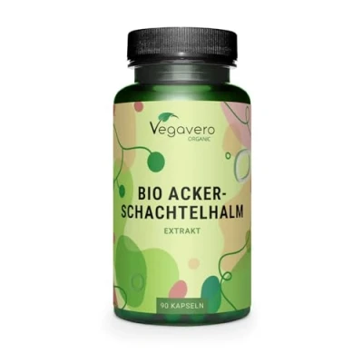 Obrázek BIO kapsle na nosítko Vegavero® 1000 mg extrakt Z cínového zelí (5:1) biologického pěstování Equisetum arvense veganské a bez přísad 90 kapslí