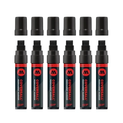 Obrázek Molotovovými Masterpiece Cover Sall permanentní popisovač (doplňovací, 660 PI, 15 mm) 6 kusů Signalschwarz