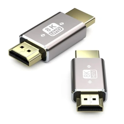 Obrázek VMOJO 8K HDMI konektor na zástrčku prodlužovací adaptér spojka 2.1 A HD konektor, podporuje 8K@60Hz/4K@120Hz HDR, pro HDTV projektor laptop PC, 2 ks