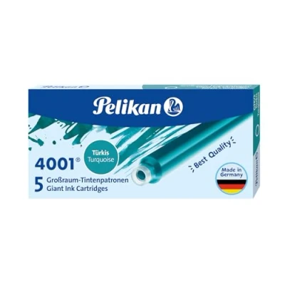 Obrázek Pelikan 310656 inkoustové náplně 4001 GTP/5, balení po 5 kusech, tyrkysové