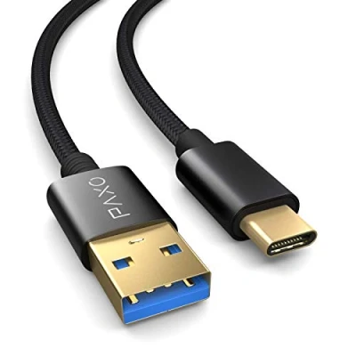 Obrázek PAXO USB C kabel 2 m, 10 Gbit/s (1,25 GByte/s), 3.2 Gen2 (3.0, 3.1), typ nabíjecí a datový kabel, černý