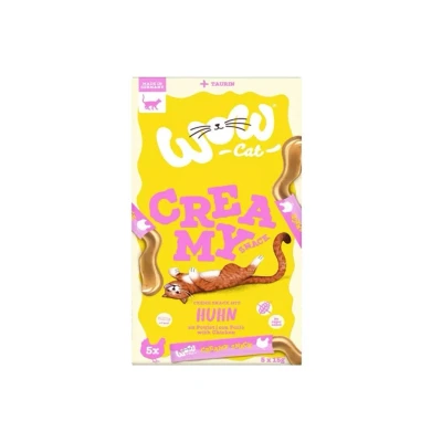 Obrázek WOW Cat Creamy Snack lízací pyré s kuřecím 5x15g