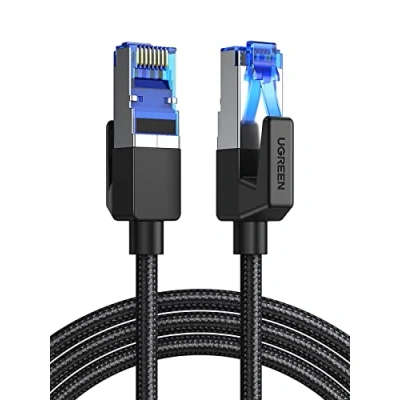 Obrázek UGREEN Cat 8 LAN kabel 40 Gbps 2000MHz Superrychlý síťový POE RJ45 Ethernet Wlanový kompatibilní s PS5/4, Steam Deck, Xbox, Switch, Router, Modem (1M)