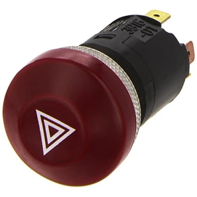 Obrázek HELLA 6HF 003 916 011 spínač výstražných světel traktor ovládání tlakem 12 V montáž halogen osvětlení spínače: červený se žárovkou