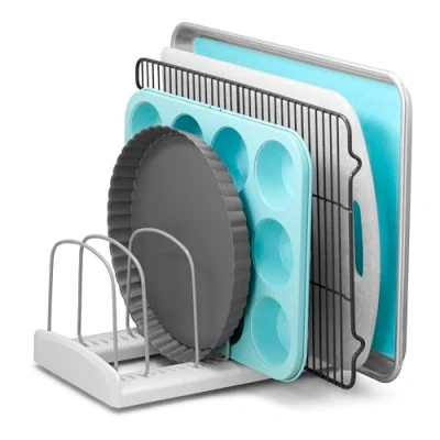 Obrázek YouCopia Bakeware Rack StoreMore nastavitelný, plast, bílý, standard
