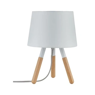 Obrázek Paulmann 79646 Neordic stolní lampa Berit max. 1 x 20 W pro E27 lampy na noční stolek bílá/dřevo 230 V látka/dřevo/kov bez žárovky