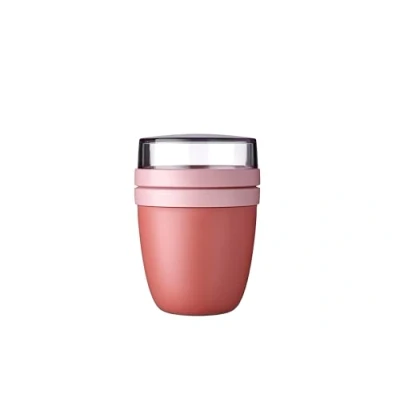 Obrázek Mepal Müslibecher to go praktischer Joghurtbecher Unterteilung für Joghurt &amp; Müsli Geeignet Gefrierschrank, Mikrowelle Spülmaschine 500 ml + 200 Vivid Mauve