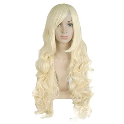 Obrázek MapofBeauty 32&quot; dlouhé vlasy spirála kudrnatá Cosplay kostým paruka (světle blond)