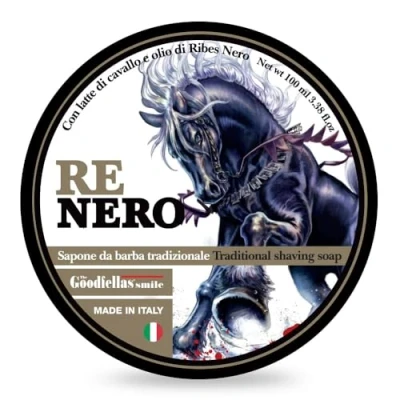 Obrázek THE GOODFELLAS&#039; SMILE Tradiční mýdlo Shaving Re Nero 100 ml. Made in Italy, 300 g RENEROSS
