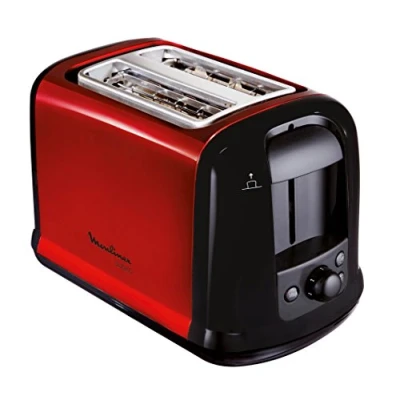 Obrázek Moulinex LT261D Subito červený dvojitý otvor nástavec na housky 850 W variabilní stupně opečení červená/černá