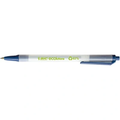 Obrázek BIC Sada kuličkových per ECOlutions Clic Stic, v modré, tloušťka linky 0,32 mm, balení po 50 kusech, ideální do kanceláře, domácí kanceláře nebo školy