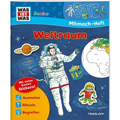 Obrázek WAS IST Junior Mitmach Heft Weltraum: Spiele, Rätsel, Sticker