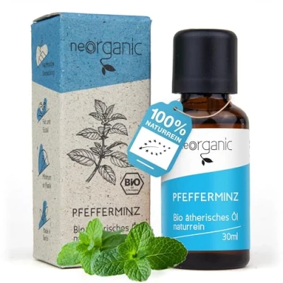 Obrázek NeoOrganic® bio mátový olej (Mentha Piperita) čerstvá, silná vůně 100% přírodně čistý 30 ml peprmintový na pečení