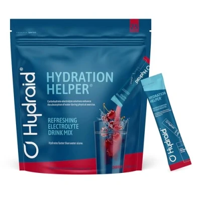 Obrázek Hydraid Hydration Helper® CherRY elektrolyt prášek se 1118 mg elektrolytů pro lepší absorpci vody sport a rychlé zotavení 25 tyčinek s příchutí třešně