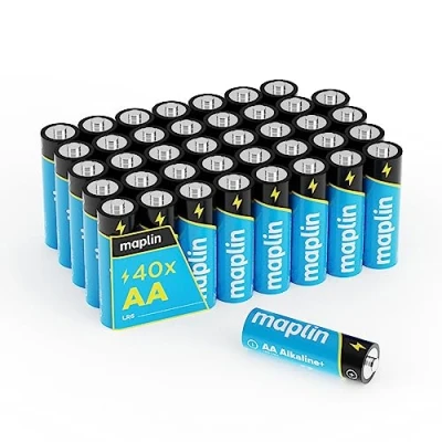 Obrázek Maplin 40 x AA LR6 1,5 V Alkaline Batterien, 10 Jahre Haltbarkeit, hohe Leistung