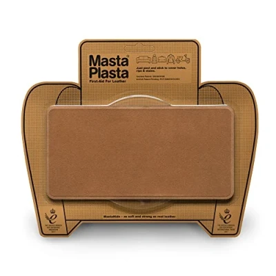 Obrázek MastaPlasta Wildleder Reparaturflicken selbstklebend, Premium Hellbraun 20cm x 10cm. Erste Hilfe für Sofas, Autositze, Handtaschen, Jacken usw