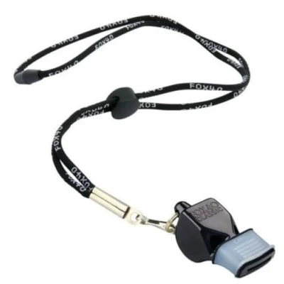 Obrázek Fox 40 Unisex With (Black) Classic CMG Official Whistle mit Break Away Lanyard černý, 115 db Single EU