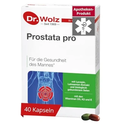 Obrázek Prostata pro od Dr. Wolz, speciálně zdraví muže, s lykopenem, extraktem z lněného semínka a biologicky vázaným selenem, 2 x 20 kapslí