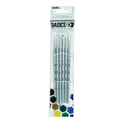 Obrázek Liquitex 692001 Basics štětec, syntetický štětec pro akrylové barvy, dlouhá životnost, robustní a tvarově stabilní sada štětců