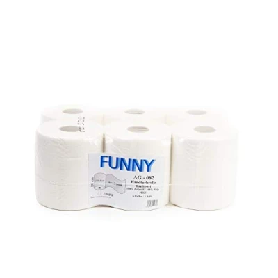 Obrázek Funny Papírová utěrka, vysoce bílá, vnitřní šňůrka, 20 cm, 1vrstvá, 1 balení (1 x 6 kusů)