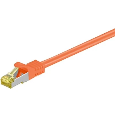 Obrázek Goobay 91606 RJ45 Patchkabel CAT 6A S/FTP (PiMF) mit 7 Rohkabel / 500 MHz Netzwerkkabel Internetkabel RJ 45 Stecker LAN Kabel Orange 2m