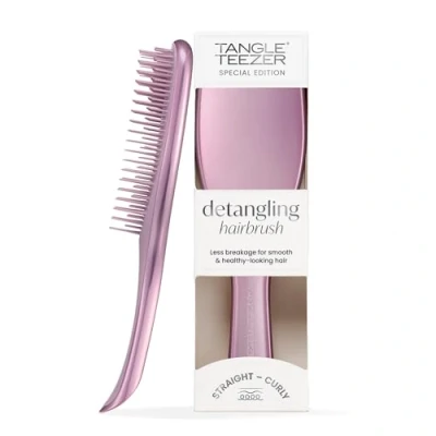 Obrázek Tangle Teezer The Ultimate Detangler Chrom Haarbürste, für nasses und trockenes Haar, entwirrt alle Haartypen, reduziert Haarbruch, beseitigt Knoten, zweistufige Zähne bequemer Griff,