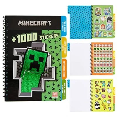Obrázek Minecraft Bastelset Stickerbuch für Kinder, 1000+ Sticker zum Spielen, Sammelheft, kreative Aktivität Stickerbuch, 28 Blätter