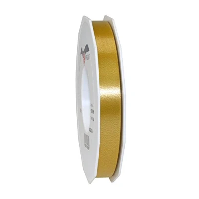 Obrázek C.E. PATTBERG Geschenkband gold, 91 Meter Ringelband 15 mm zum Basteln, Dekorieren &amp; Verpacken von Geschenken zu jedem Anlass
