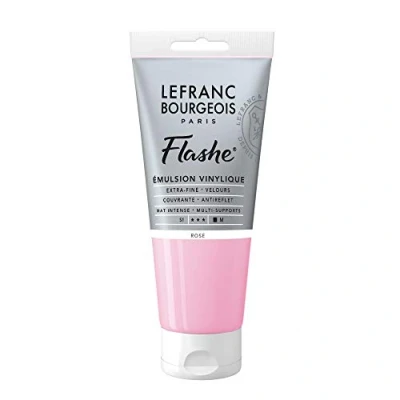 Obrázek Lefranc Bourgeois 300609 Flashe akrylová barva &amp; vinylová barva, vysoce pigmentovaná, elastická, stálá na světle, odolná proti stárnutí, matná, pro vnitřní i venkovní použití, 80 ml tuba růžová