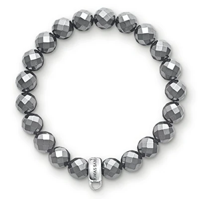 Obrázek Thomas Sabo Dámský náramek Charm Club 925 sterlingové stříbro X0187 064 11, Mincovní stříbro, hematit