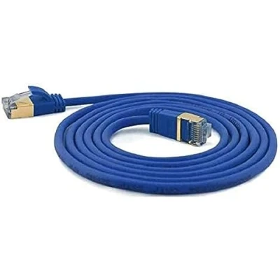 Obrázek wantecWire Extra tenký propojovací kabel CAT. 7 kabel, 6 konektor SSTP stíněný, délka 0,1 m, modrý