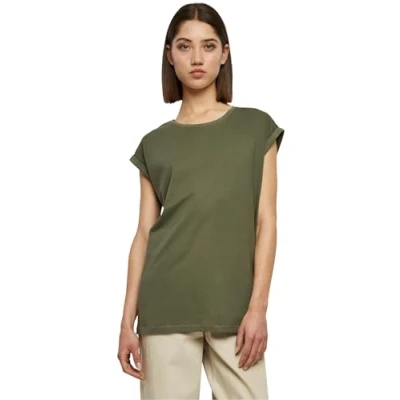 Obrázek Urban Classics Extended Shoulder Jednoduché tričko, Ženy, Velikost: Large, Olive