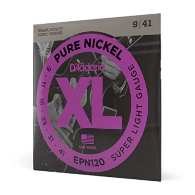 Obrázek D&#039;Addario E kytarové struny kytara elektrická nejoblíbenější značka na celém světě EPN120 čistý nikl super lehký (9 41) vintage zvuk