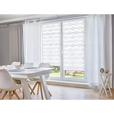 Obrázek K home Klemmfix dvojitá roleta &quot;hřídel&quot; bez vrtání bílá 100 cm x 150 (Š D)