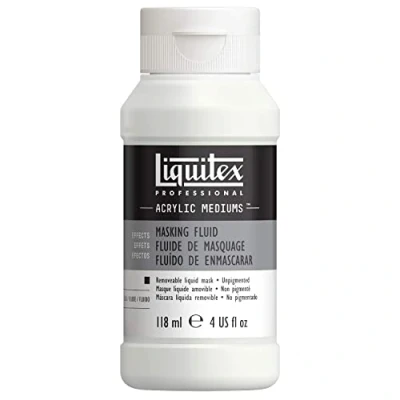 Obrázek Liquitex 5404 Maskiermalmedium für Acrylfarben, Aquarellfarben, Rubbelkrepp Leinwand, Papier, Holz, deckt wasserabweisend ab und ist entfernbar 118ml Flasche