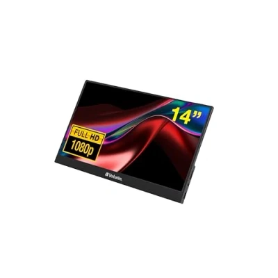 Obrázek Verbatim PM 14, přenosný monitor, mobilní 14&quot; Full HD obrazovka na laptop, tablet, smartphone, PS5 nebo Nintendo Switch s přípojkou USB A, C a HDMI, černý