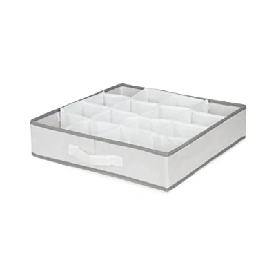 Obrázek Compactor Home RAN4402 World of Storage Organizér se 16 přihrádkami, polypropylen, bílá/šedá, 40 x 9 cm, použitelné