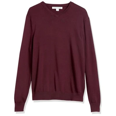 Obrázek Amazon Essentials Herren Pullover mit V Ausschnitt (in Übergröße erhältlich), Burgunderrot, XXL