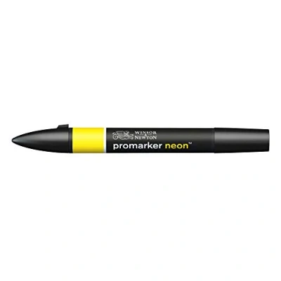 Obrázek Winsor &amp; Newton 0205403 ProMarker Neon, profesionální layoutmarker 2 hroty, jemné a široké pro kreslení, design rozvržení žlutá svítící neonová