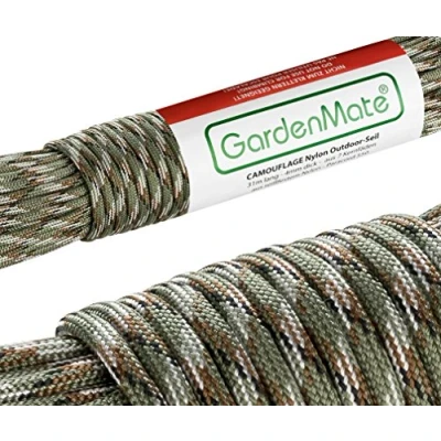 Obrázek Profesionální nylonové outdoorové lano GardenMate® I délka 31m, tloušťka 4 mm různé barvy Paracord 550 s jádrem a pláštěm ze 7 jádrových vláken z nylonu odolného proti přetržení, černá
