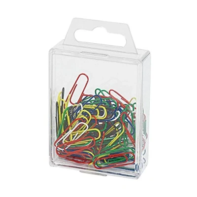 Obrázek Wedo 901244299 kancelářské sponky (kov, 27 mm, s potahem z umělé hmoty) 100 kusů, barevně tříděné