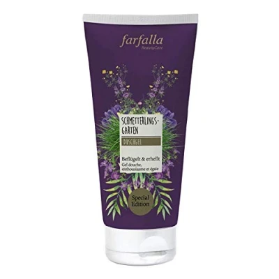 Obrázek farfalla sprchový gel s motýlkovou zahradou 200 ml Osmanthus &amp; Champaca Blumenzauber 100% certifikovaná přírodní kosmetika veganská a dermatologicky testovaná