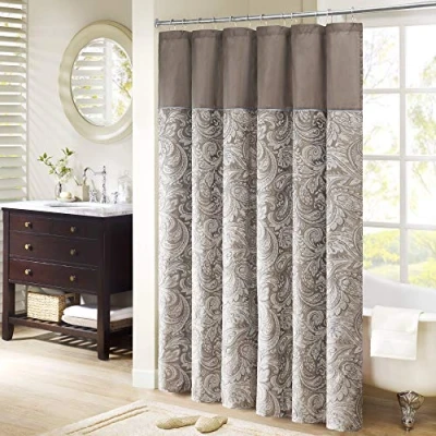 Obrázek Madison Park Aubrey Design Moderner Duschvorhang, Jacquard, traditionelle Duschvorhänge für Badezimmer, 183 x cm, Blau
