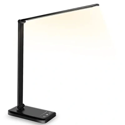 Obrázek SLATOR stolní lampa LED stmívatelná 5 barev a 10 stupňů jasu, příjemná pro oči na noční stolek USB připojení nabíjení smartphonu děti