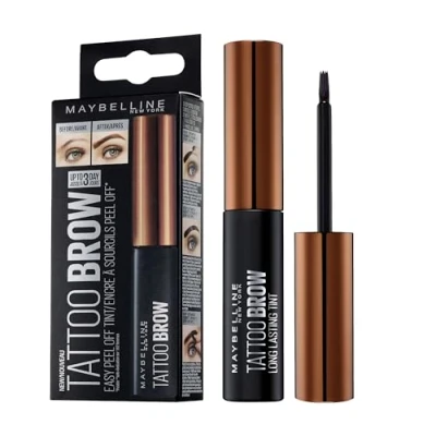 Obrázek Maybelline New York Barva na obočí, Tattoo Brow gelový inkoust, s peelingovou recepturou, č. 1 světle hnědá, 5 ml