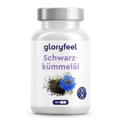 Obrázek Olej z černého kmínu 1000 mg v denní dávce (originální Nigella sativa lisovaná za studena) 80 % esenciálních mastných kyselin + vitamin E vysoký podíl nenasycených (500