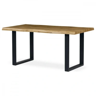 Obrázek Jídelní stůl, 160x90x77 cm, MDF deska, 3D dekor divoký dub, kov, černý lak HT 865 OAK